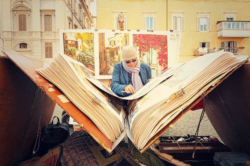 Street painters in Piazza Navona, Rome