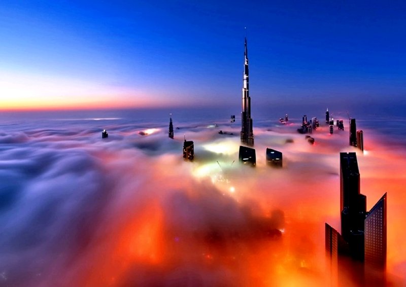 Burj Khalifa above the clouds, Dubai