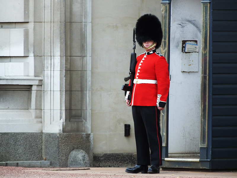 buckingham palace guards smile