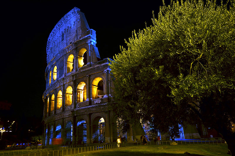 The Colosseum at night