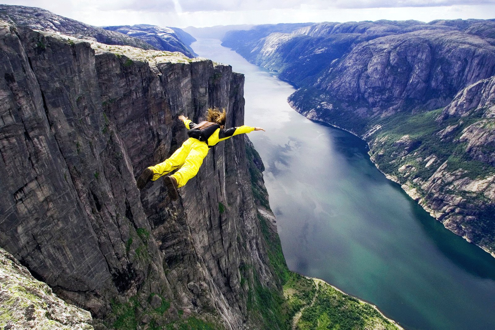 Base Jumping Off Of Mountain