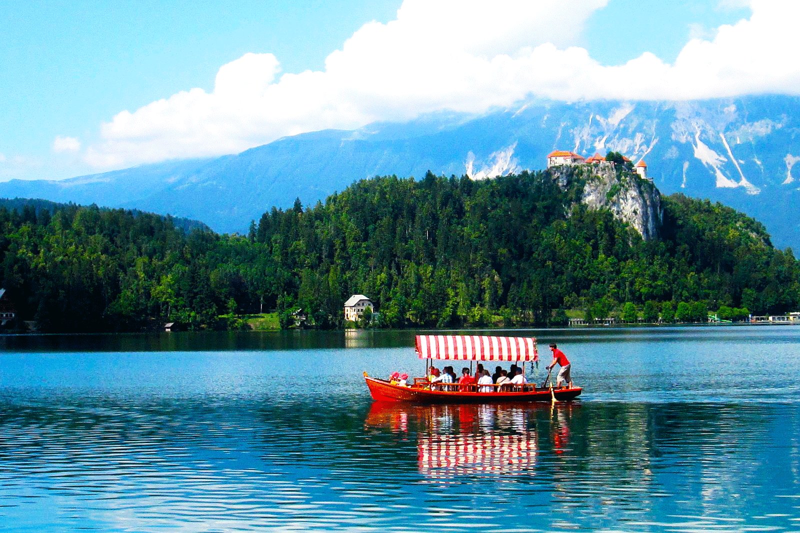 How to take a boat cruise to the island in Ljubljana