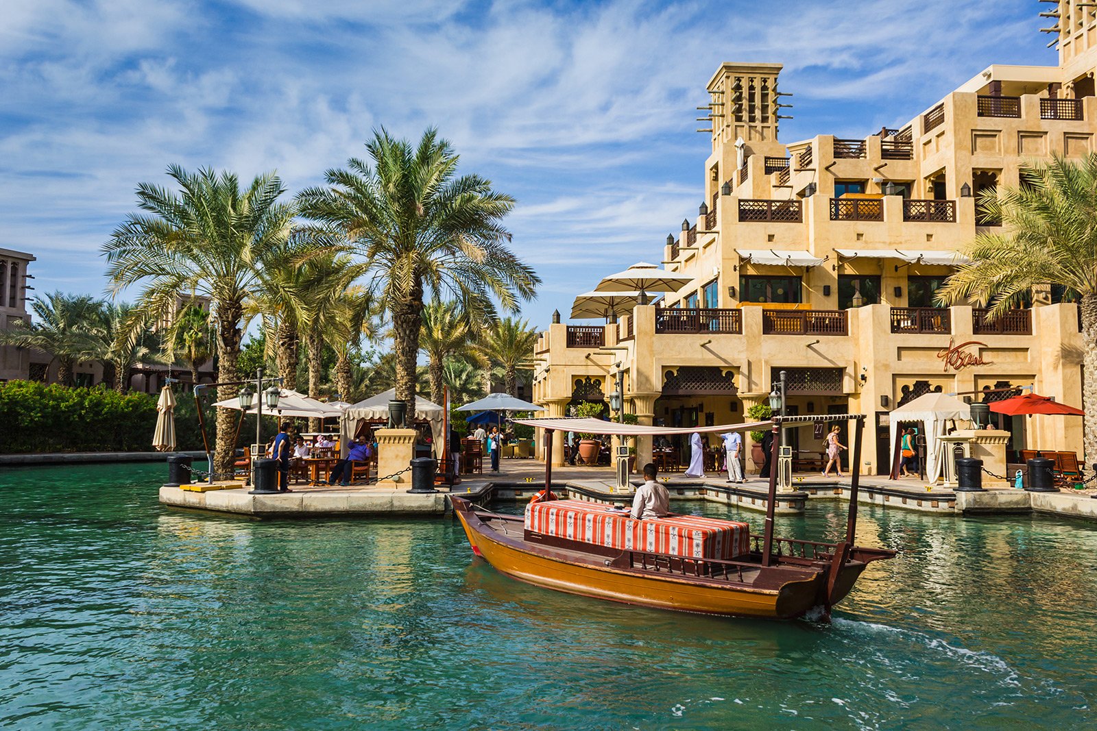 How to take the abra boat in Dubai Venice in Dubai