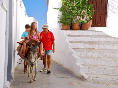 Ride on a donkey on Rhodes