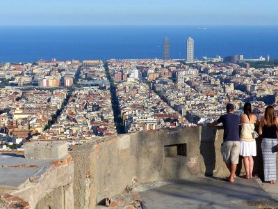 Climb up the roof of bunker in Barcelona