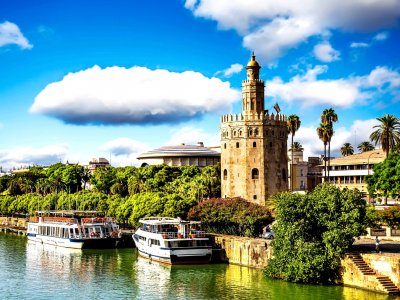 Ride a river tram in Seville