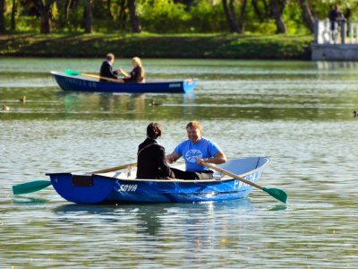 Take a boat ride in Holosiivskyi park in Kiev