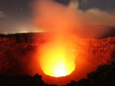 See liquid lava lake of the Masaya Volcano in Managua