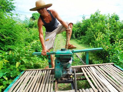 Ride in a bamboo train in Battambang