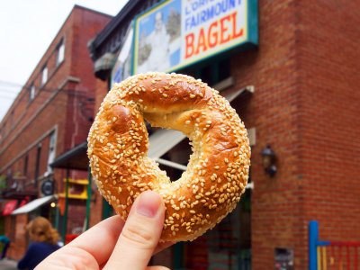 Try montreal bagel in Montreal