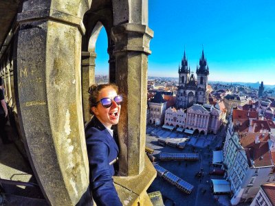 Go up to the Old Town Hall tower in Prague