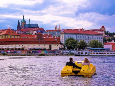 Take a catamaran ride down the Vltava in Prague