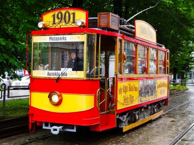 Ride in the first electric tram in Riga