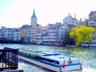 Ride in a water tram in Zurich