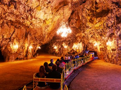 Take a tram ride inside the cave in Ljubljana
