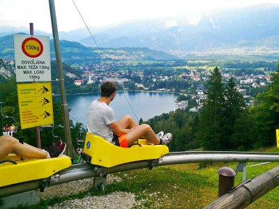 Ride in a toboggan in Ljubljana