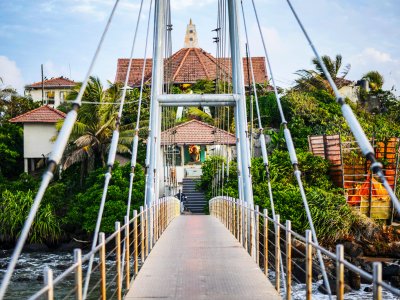 Visit Buddhist temple on the island in Matara