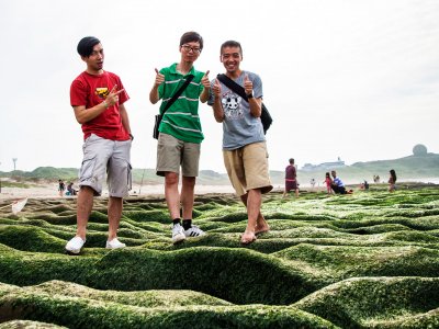 Walk on a volcanic reef in Taiwan