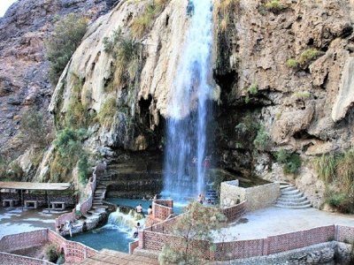 Take a shower under a hot waterfall in Madaba