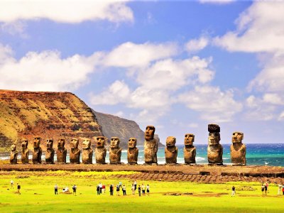 See stone figures Moai on Easter Island