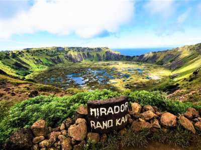 Look into a volcano throat on Easter Island