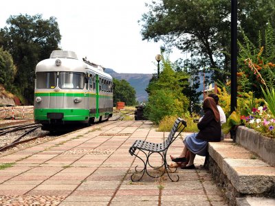 Drive on the Green Train around Sardinia on Sardinia