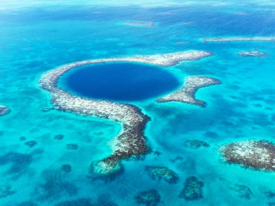 The Great Blue Hole in Belize City