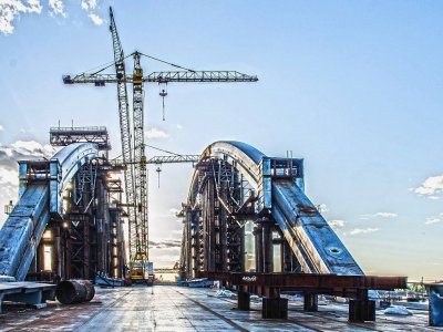 Podilsko-Voskresensky Bridge in Kiev